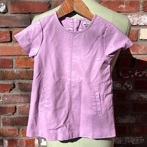 HABITUAL Girl’s Puff Sleeve Faux Leather Dress in Pink Sz. 3T